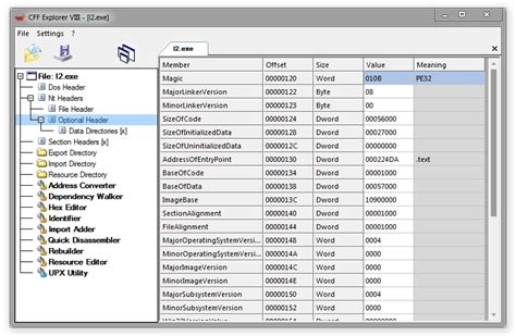 CFF Explorer for Windows .
